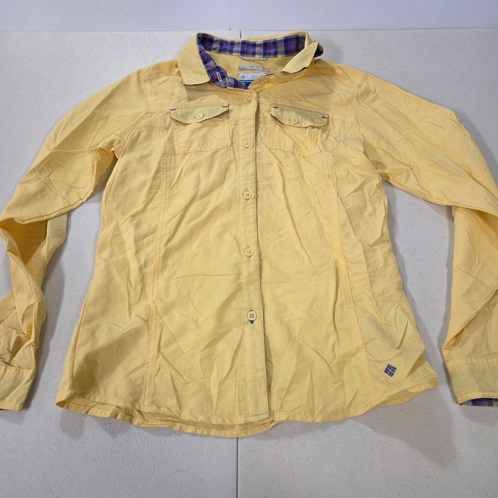 Columbia Girls XL 14/16 Omni-Shade Sun Protection Long Sleeve Shirt Yellow